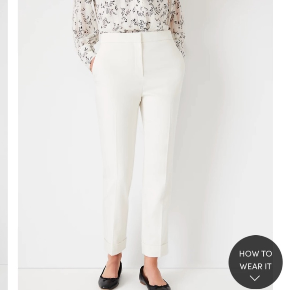 White Ann Taylor high waist ankle curvy fit pants